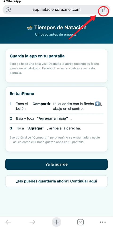 Botón Compartir en Safari